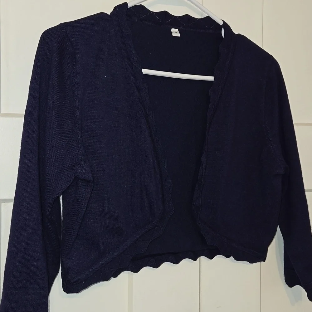 Kancy Kole 3/4 Sleeve Navy Shrug Size Small - Picture 1 of 5